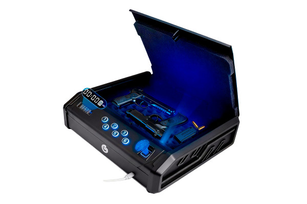 Gun Safe with 3 Unlock Ways - Fingerprint/Digital PIN/Key, Quick Access, LCD Display, Solid Steel for Home, Nightstand, Car Gun Safe with 3 Unlock Ways - Fingerprint/Digital PIN/Key, Quick Access, LCD Display, Solid Steel for Home, Nightstand, Car
