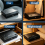 Gun Safe with 3 Unlock Ways - Fingerprint/Digital PIN/Key, Quick Access, LCD Display, Solid Steel for Home, Nightstand, Car Gun Safe with 3 Unlock Ways - Fingerprint/Digital PIN/Key, Quick Access, LCD Display, Solid Steel for Home, Nightstand, Car