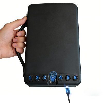 Biometric Handgun Safe, Quick Access Pistol Safe with 99 Sets Fingerprint Recognition & Backup Key, Type-C Emergency Unlock Gun Safe, Portable Heavy Steel Gun Lock Box for Home, Car, Travel, Nightstand, Drawer Storage Biometric Handgun Safe, Quick Access Pistol Safe with 99 Sets Fingerprint Recognition & Backup Key, Type-C Emergency Unlock Gun Safe, Portable Heavy Steel Gun Lock Box for Home, Car, Travel, Nightstand, Drawer Storage