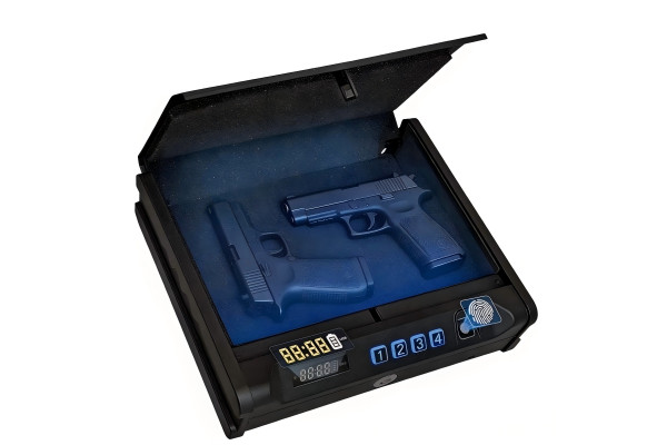 Biometric Quick Access Gun Safe for 2 9mm Pistols,3-Ways Unlock Fingerprint Digital PIN Key, Portable Handgun Safe with LCD Screen, Billconch Small Gun Lock Box for Home Bedroom Bedside Nightstand and Car Biometric Quick Access Gun Safe for 2 9mm Pistols,3-Ways Unlock Fingerprint Digital PIN Key, Portable Handgun Safe with LCD Screen, Billconch Small Gun Lock Box for Home Bedroom Bedside Nightstand and Car