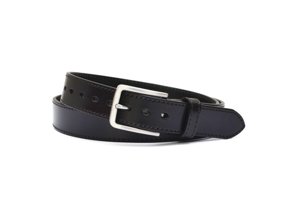 Mens Dress Belt Stainless Golf Belt Steel Buckle Full Grain Leather Brown Black Coffee Casual Belt 1.35" Wide - 01-3GF