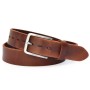 Mens Dress Belt Stainless Golf Belt Steel Buckle Full Grain Leather Brown Black Coffee Casual Belt 1.35" Wide - 01-3M