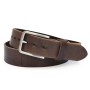 Mens Dress Belt Stainless Golf Belt Steel Buckle Full Grain Leather Brown Black Coffee Casual Belt 1.35" Wide - 01-3M
