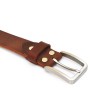 Mens Dress Belt Stainless Golf Belt Steel Buckle Full Grain Leather Brown Black Coffee Casual Belt 1.35" Wide - 01-3M