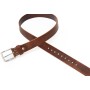 Mens Dress Belt Stainless Golf Belt Steel Buckle Full Grain Leather Brown Black Coffee Casual Belt 1.35" Wide - 01-3M