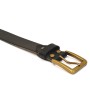 Leather Belts for Men Old School Casual Belt Center Bar Jeans Belt Heavy Duty Antique Solid Brass Buckle Belt 1.3" Wide 02-3M