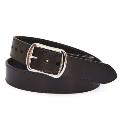 Full Grain Leather Belt For Men Stainless Steel Buckle Black Brown Belt Dress Belt vegetable Tanned Leather 1.5" Wide - 04-3GF