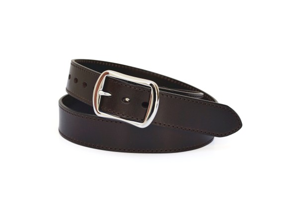 Full Grain Leather Belt For Men Stainless Steel Buckle Black Brown Belt Dress Belt vegetable Tanned Leather 1.5" Wide - 04-3GF