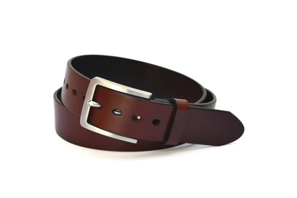 Full Grain Leather Belt For Men Stainless Steel Buckle Black Brown Belt Dress Belt vegetable Tanned Leather - D-08-5G-BR