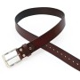 Full Grain Leather Belt For Men Stainless Steel Buckle Black Brown Belt Dress Belt vegetable Tanned Leather - D-08-5G-BR