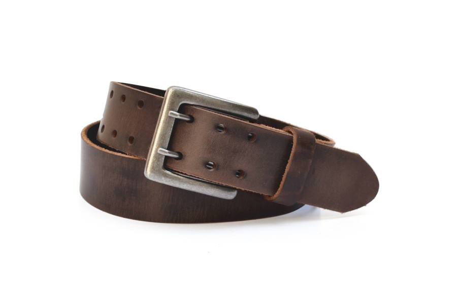 Full Grain Leather Belt For Men Stainless Steel Buckle Black Brown