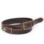 Leather Belts for Men Old School Casual Belt Center Bar Jeans Belt Heavy Duty Antique Solid Brass Buckle Belt 14-5MSJ