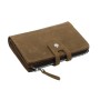 7 in.  Leather Clutch Passport Card Cash Zipper Holder A610
