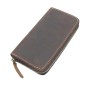 Full Grain Leather Large Zipper Clutch Wallet A875