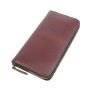 Full Grain Leather Large Zipper Clutch Wallet A875