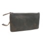 Full Grain Leather Large Clutch Zipper Wallet   B118