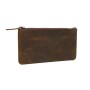 Full Grain Leather Large Clutch Zipper Wallet   B118