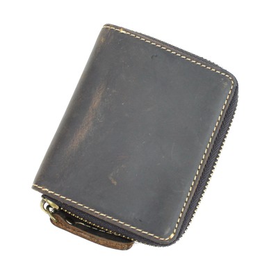 Full Grain Leather Classic Cards Cash Organize Holder B121