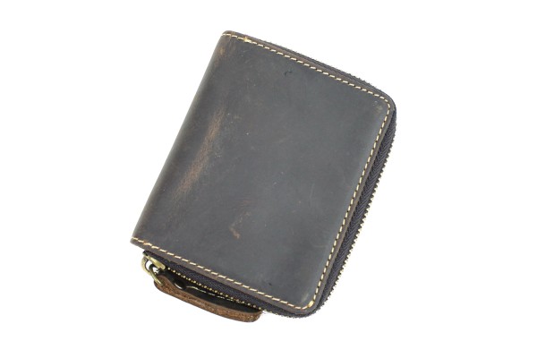 Full Grain Leather Classic Cards Cash Organize Holder B121