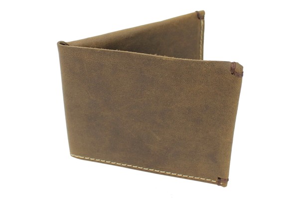 Cowhide Leather Slim Credit Card Cash Holder B12