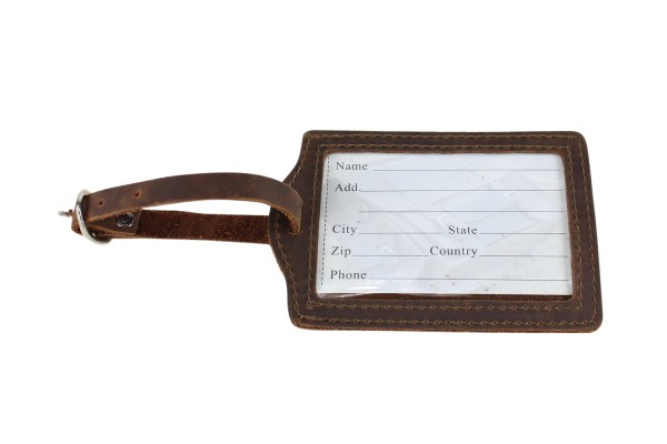 Full Grain Leather Luggage ID Tag B186