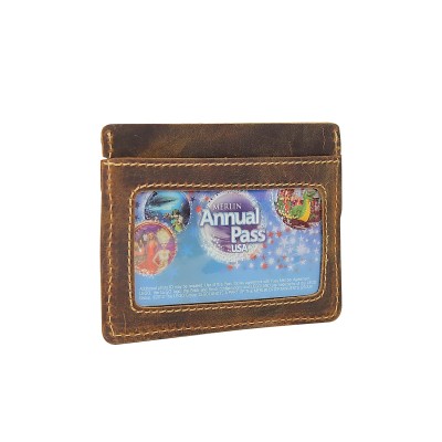 Full Grain Leather Simple Card ID Compact Holder B191