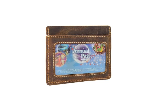 Full Grain Leather Simple Card ID Compact Holder B191