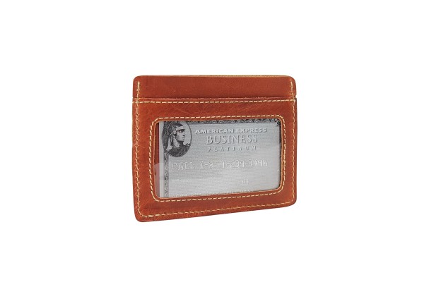 Full Grain Leather Simple Card ID Compact Holder B191