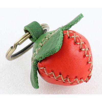 Handmade Full Leather Key Chain LA71 Strawberry