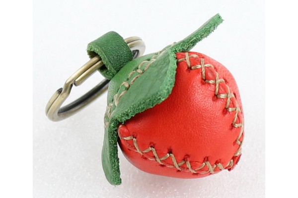 Handmade Full Leather Key Chain LA71 Strawberry