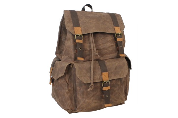 21 in. Super Large Sport Wax Canvas Classic Backpack C04LW