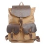 *Clearance* Hiking Sport Cowhide Leather Cotton Canvas Backpack C12