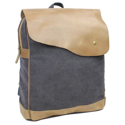 *Clearance* Hiking Sport Cowhide Leather Cotton Canvas Backpack C15
