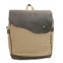 *Clearance* Hiking Sport Cowhide Leather Cotton Canvas Backpack C15