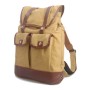 Hiking Sport Cowhide Leather Cotton Canvas Backpack C19