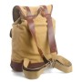 Hiking Sport Cowhide Leather Cotton Canvas Backpack C19