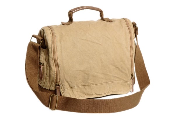 *Clearance* 15 in. Washed Canvas Leisure Messenger Bag C32