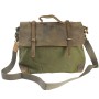 *Clearance* Casual Style Cowhide Leather Cotton Canvas Messenger Bag C41