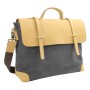 *Clearance* Casual Style Cowhide Leather Cotton Canvas Messenger Bag C41