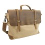 *Clearance* Casual Style Cowhide Leather Cotton Canvas Messenger Bag C41