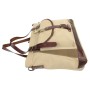 Casual Style Art Design Cowhide Cotton Canvas Shoulder Bag C42