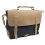 *Clearance* Casual Style Cowhide Leather Cotton Canvas Laptop Bag C43
