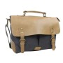 *Clearance* Casual Style Cowhide Leather Cotton Canvas Laptop Bag C43