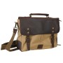 *Clearance* Casual Style Cowhide Leather Cotton Canvas Laptop Bag C43