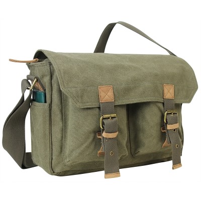 13.5 in. 100% Cotton Washed Canvas Messenger Bag C51