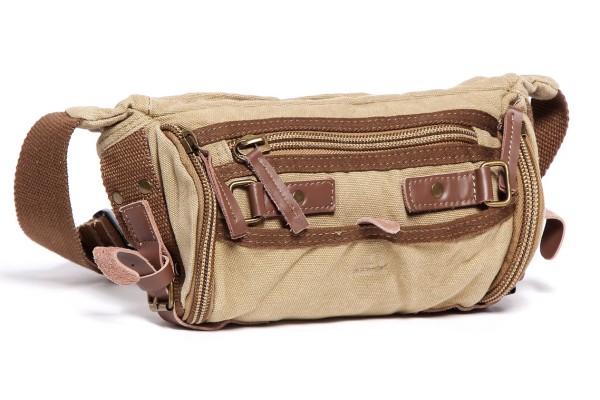 *Clearance* 11 in. Stylish Trapezium Canvas Waist Fanny Pack C83