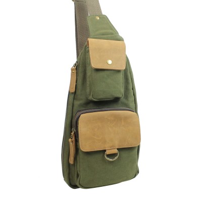 Long Shape Slide Canvas Shoulder Chest Pack CK81