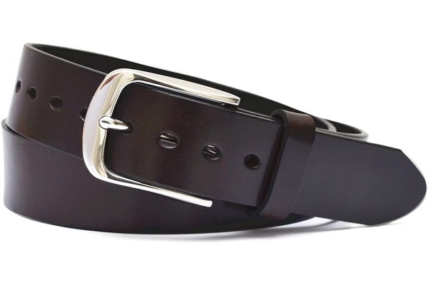 1.5" Wide Full Grain Leather Belt For Men Stainless Steel Buckle Black Brown Belt Dress Belt vegetable Tanned Leather - 05-5G-CO