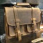 C.E.O. - 10 lb Weight 17 in. Classic Full Leather Briefcase Backpack  L01