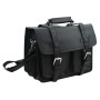 C.E.O. - 16 in. Classic Full Leather Briefcase Backpack  L02 - with luggage holder strap L02